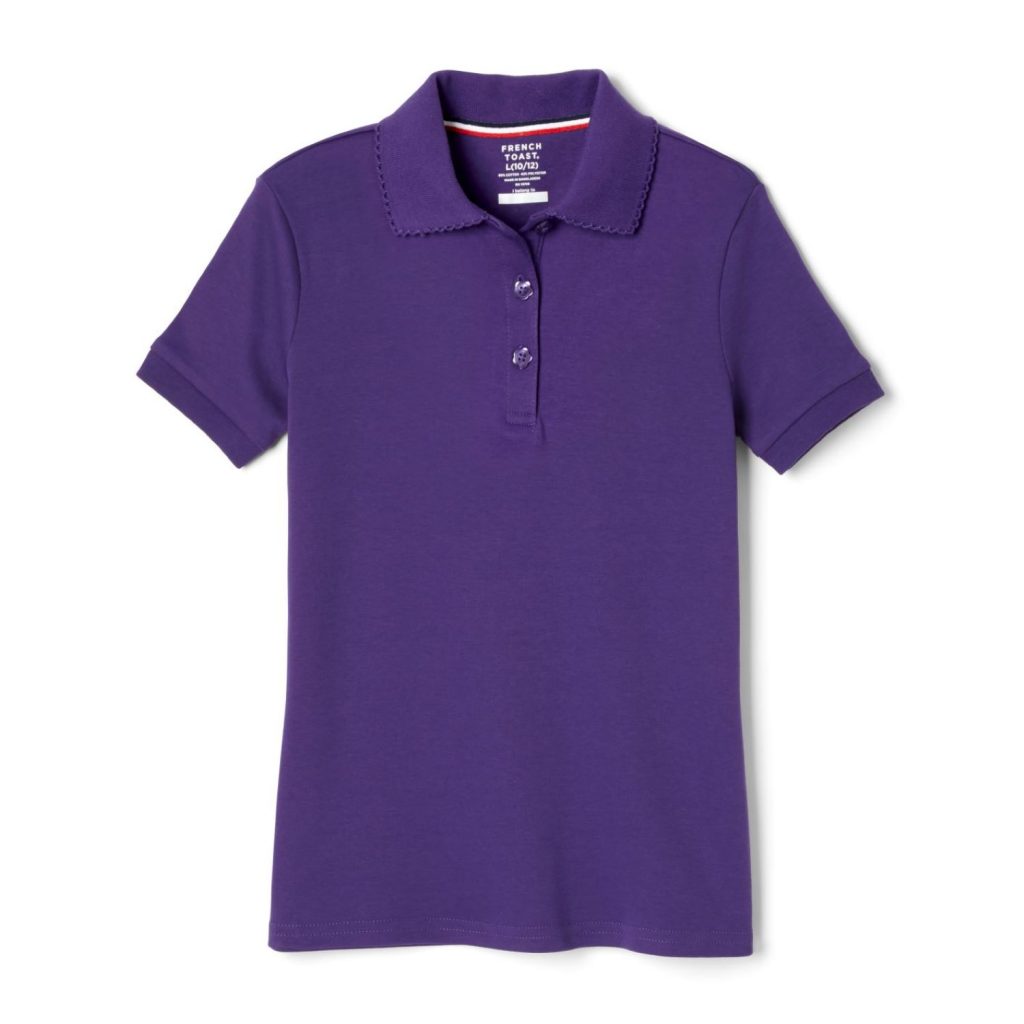 AK-23G Girls Short Sleeve Interlock Polo with Picot Collar ...