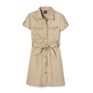 AK00G – Safari Style Dress for Girls , Khaki Color