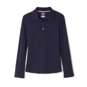 AK24 Girls Long Sleeve Interlock Polo with Picot Collar ( Feminine Fit) – With Laanar Logo( 2nd Grade and Up Mandatory)