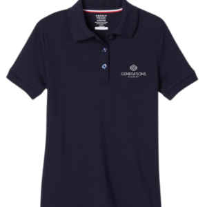 AK23GA – Girls Short Sleeve Interlock Polo with Picot Collar  (Feminine Fit) (with Generations Academy Logo)