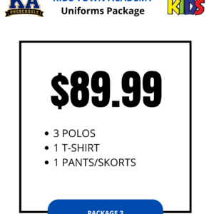KA Students Package 3 – 3 Polos, 1 T-shirts and 1 pais of pants/skorts